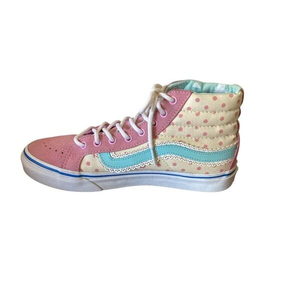 Vans Women's Pink and Cream High-Tops Size 5.5 - Picture 6 of 11